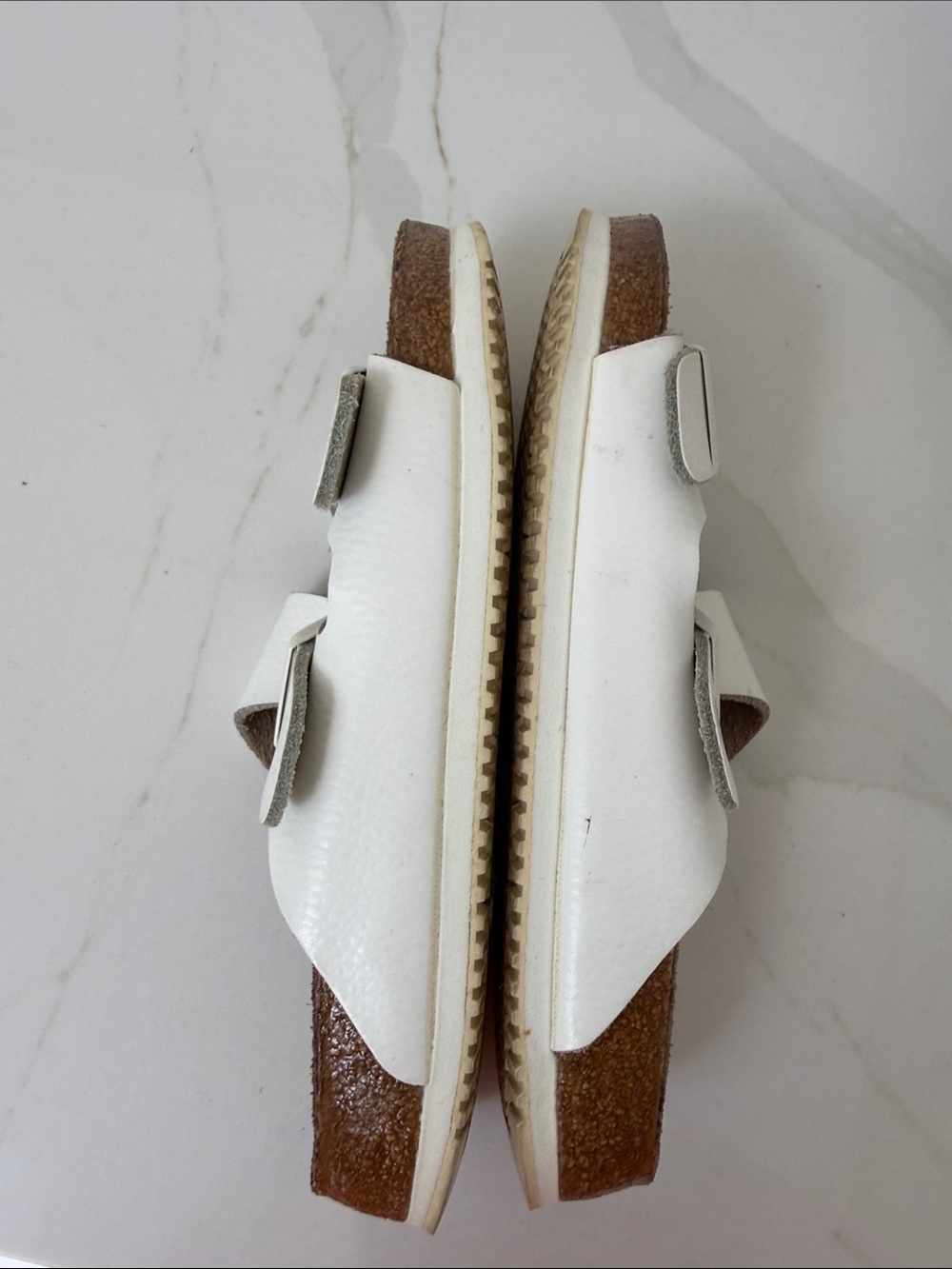 Birkenstock Arizona supergrip White leather Sandals 11 42 R - Picture 6 of 9